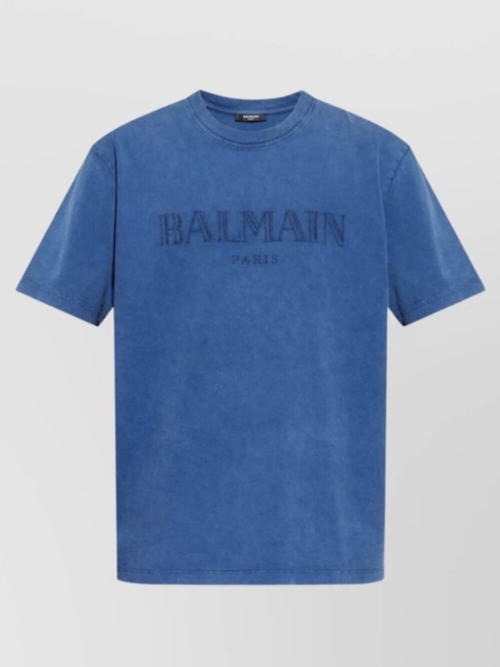 Balmain Paris Embroidered Logo T-Shirt Blue Size Large
